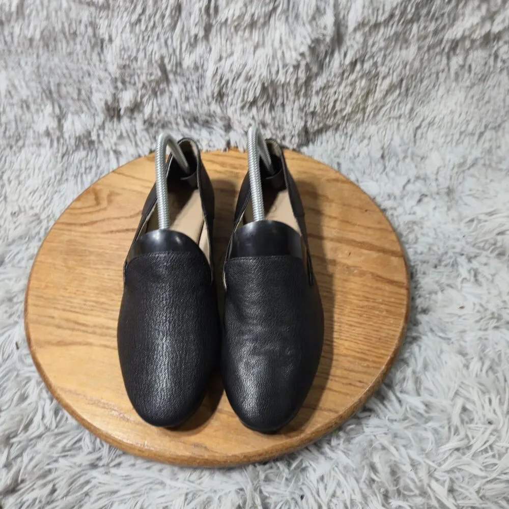 Naturalizer Emiline Black Tumbled Leather Slip On Comfort Loafers Women Size 8.5